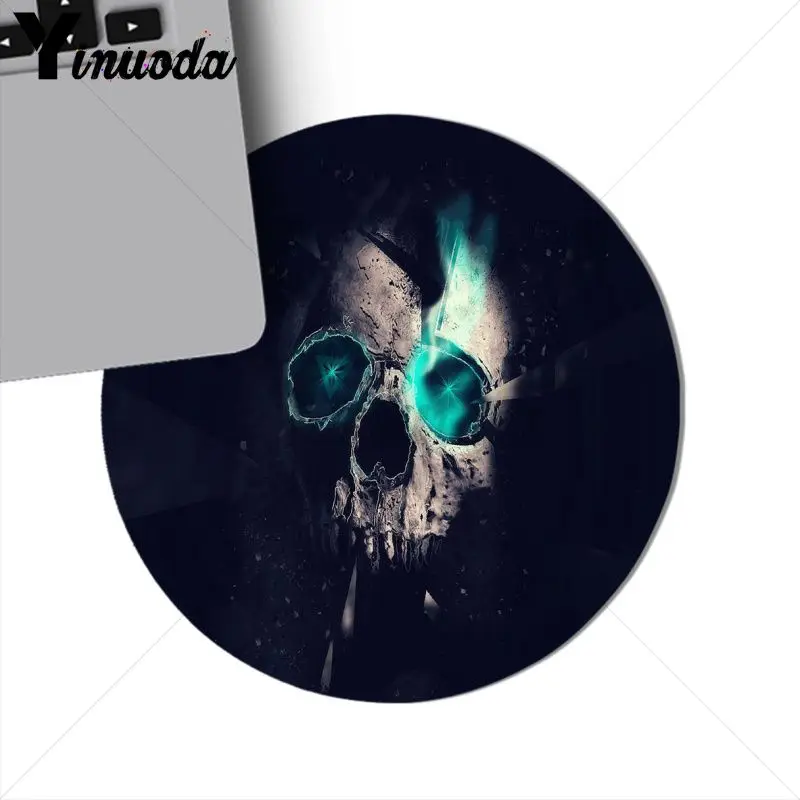 Yinuoda Grim Reaper Череп Скелет компьютерный игровой круглый коврик для мыши Размер для 20*20 см 22*22 см Коврик для мыши резиновый Прямоугольный Коврик для мыши