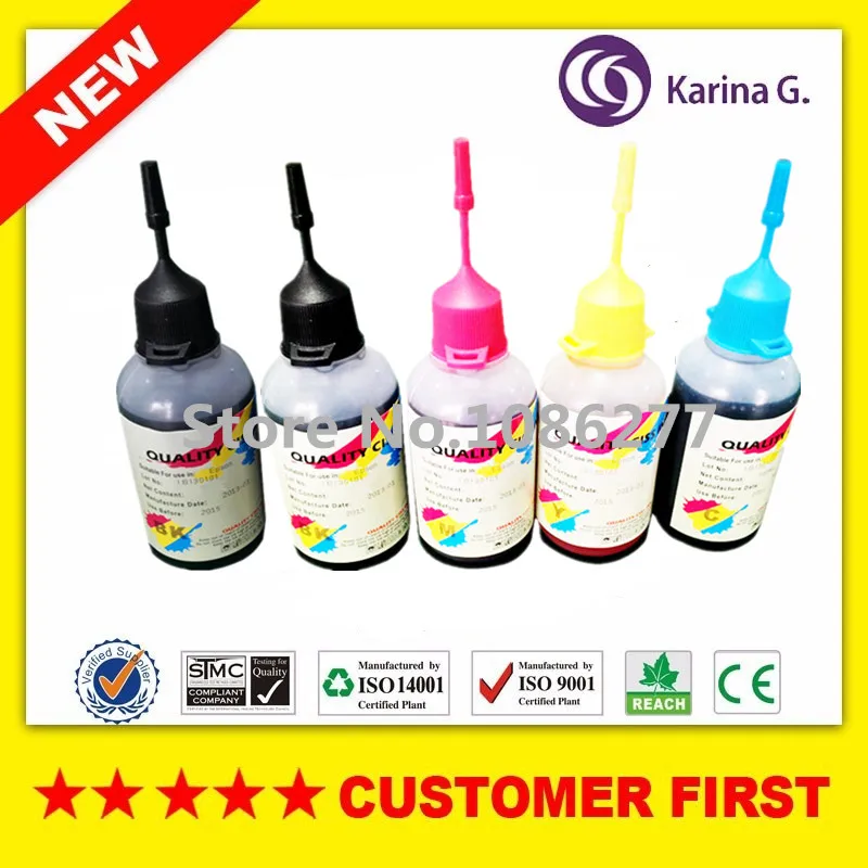 

5x50ml Ink Universal Refill Ink kit for Canon HP Epson Brother Lexmark Inkjet Printer CISS Cartridge Printer Ink