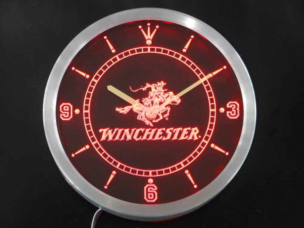 nc0189 Winchester Neon Light Signs LED Wall Clockin Wall Clocks from
