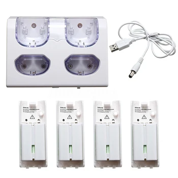

Dual Charge Station Charge Dock 4x 2800mAh Replacement Rechargeable Battery Pack Charger Dock Station For Nintendo Wii Remote