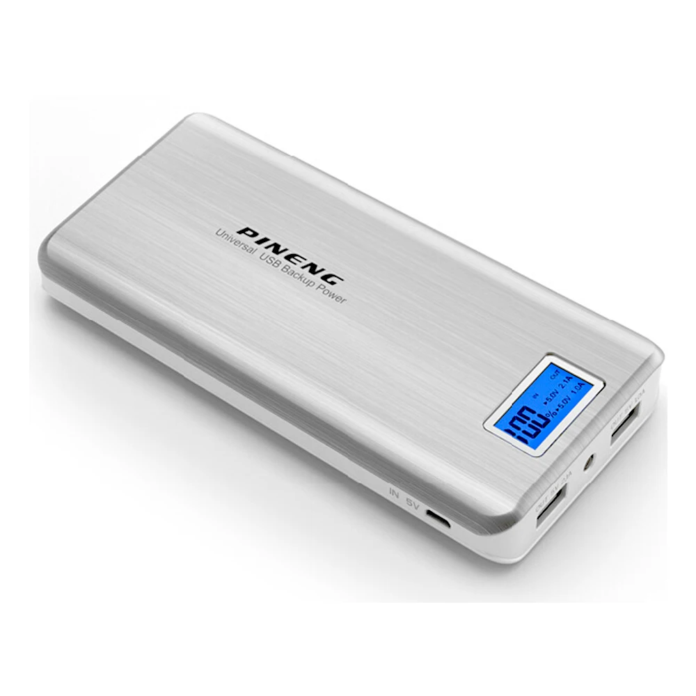 Genuine Pineng PN999 Power Bank 20000mAh Dual USB LED Flashlight Powerbank Bateria External Battery Charger 5V Portable Charger