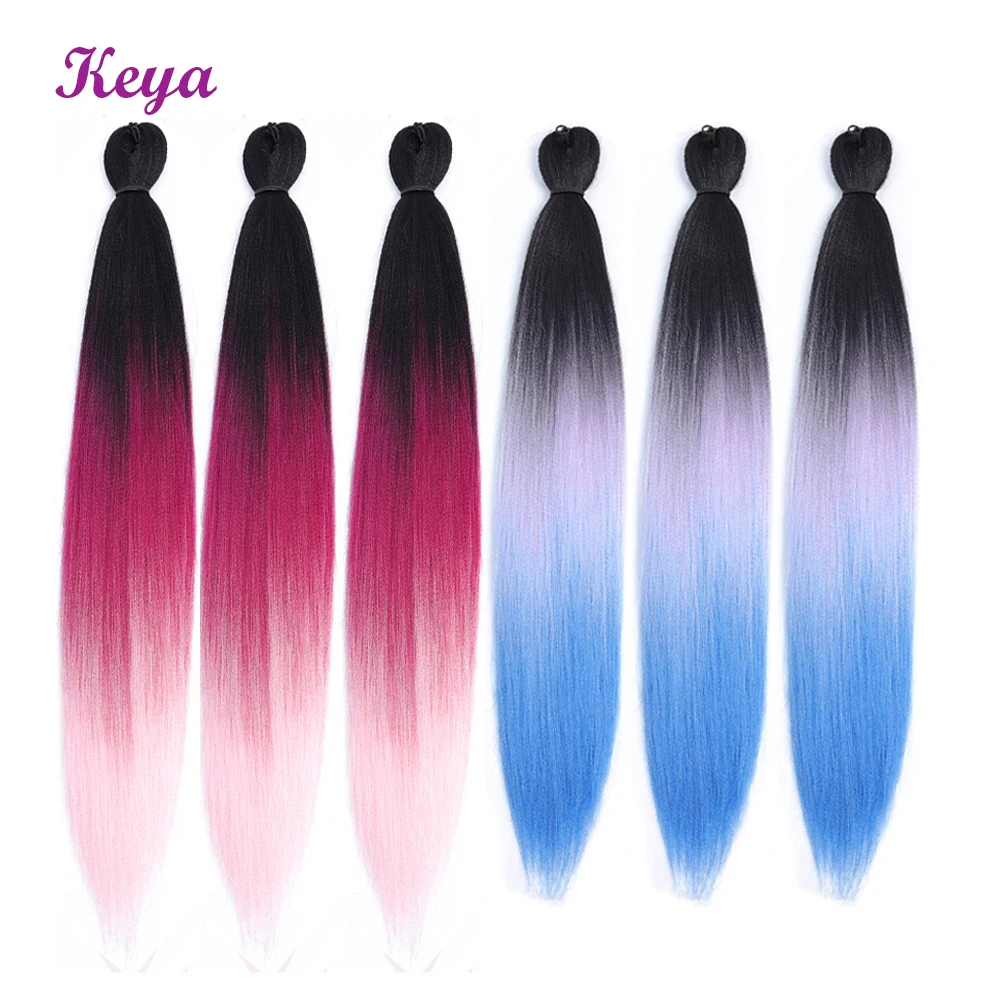 Keya Jumbo Briads предварительно Пернатые для легкого плетения волос натуральные слои 24 дюйма синтетические легкие волосы для наращивания