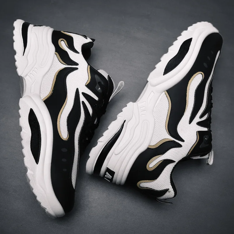 

Harajuku Retro Old Shoes Men's Fashion Spring Sneakers Shoes Height Increasing White Sports Casual Shoes for Men
