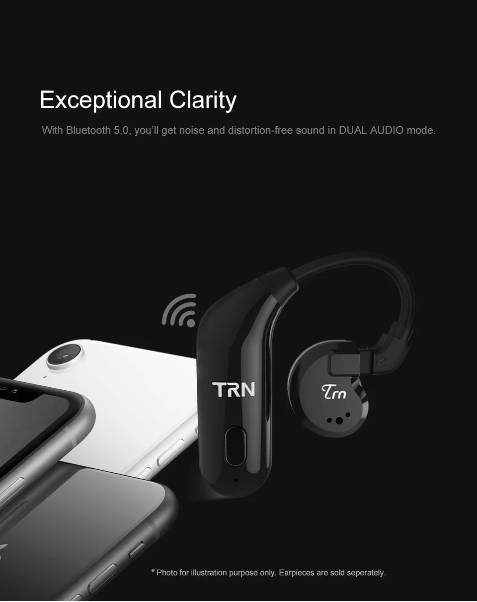 TRN BT20 Bluetooth вкладыши модули с разъемами Bluetooth 5,0 термопластичный эластомер Earhooks