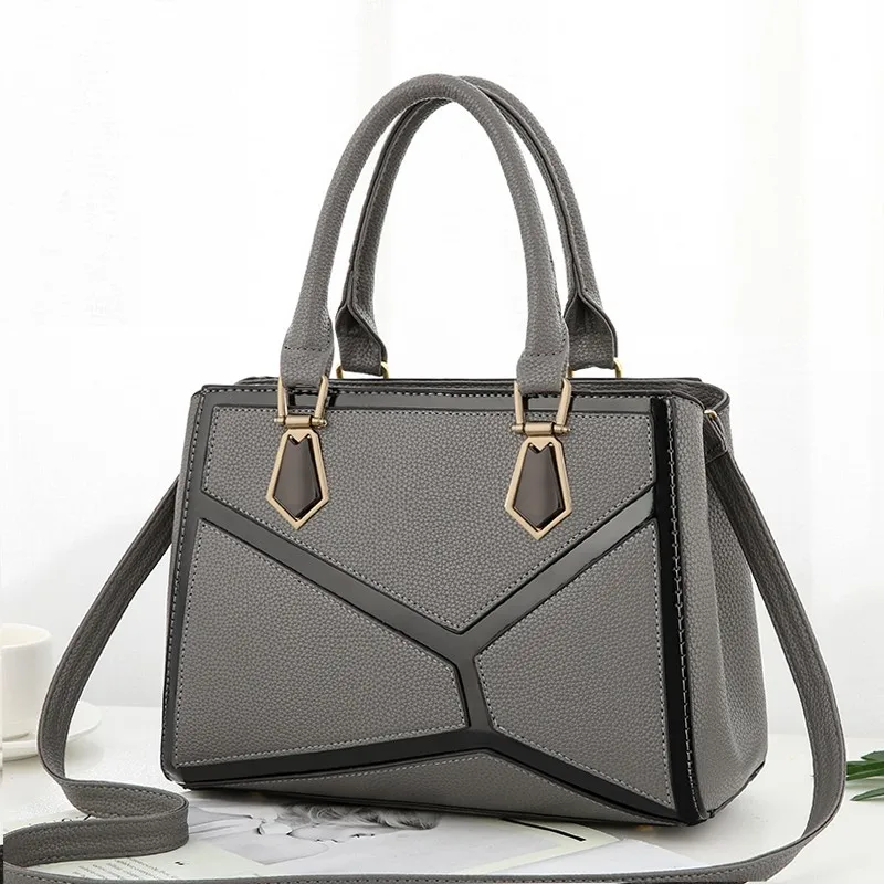 

luxury handbags women bags designer Stitching PU leather fashion shoulder large capacity ladies party handbag female tote bag