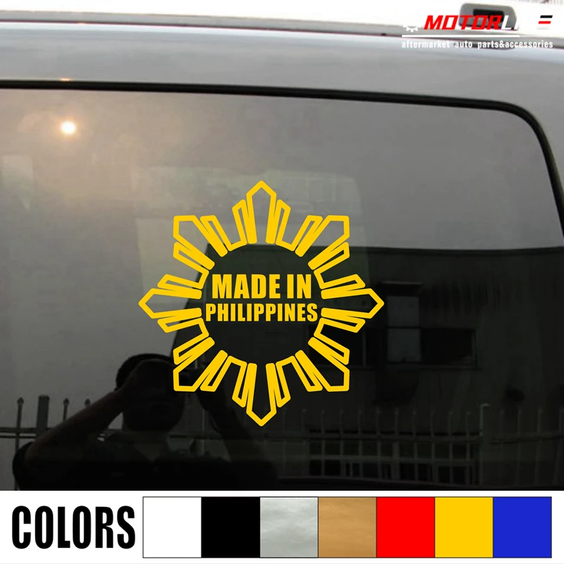 

Made in Philippines Flag Sun Star Decal Sticker Car Vinyl Filipino pick size