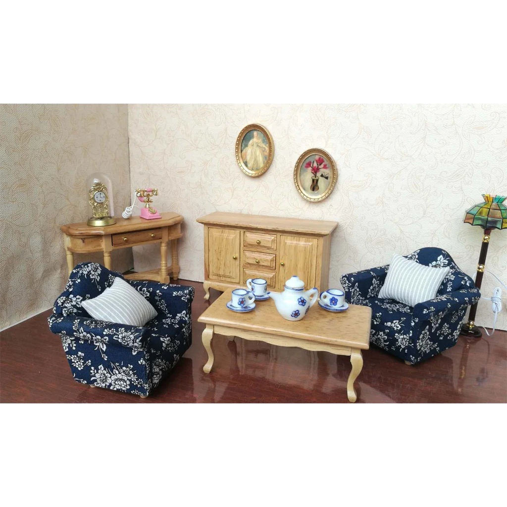 1:12 Scale Dollhouse Miniature TV Cabinet Tea Table Locker Kit Furniture Toy