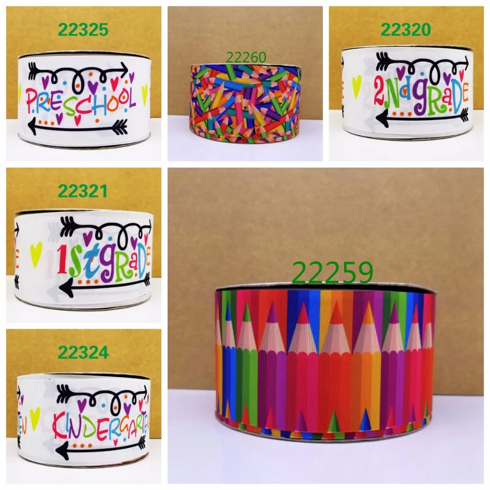 

Free shipping 50 yard back to School printed grosgrain ribbon 22260