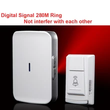 Беспроводной дверной звонок приемник от AA дверной звонок на батарейках водонепроницаемый 280 метр дверной звонок кольцо цифровой сигнальное кольцо