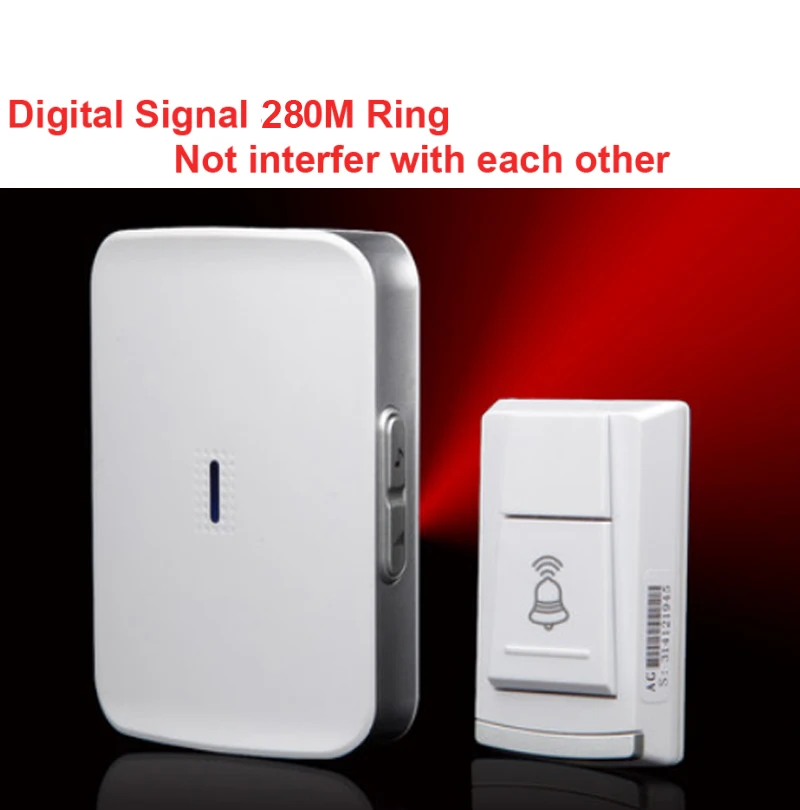 wireless door bell receiver by AA battery doorbell Waterproof 280 Meter