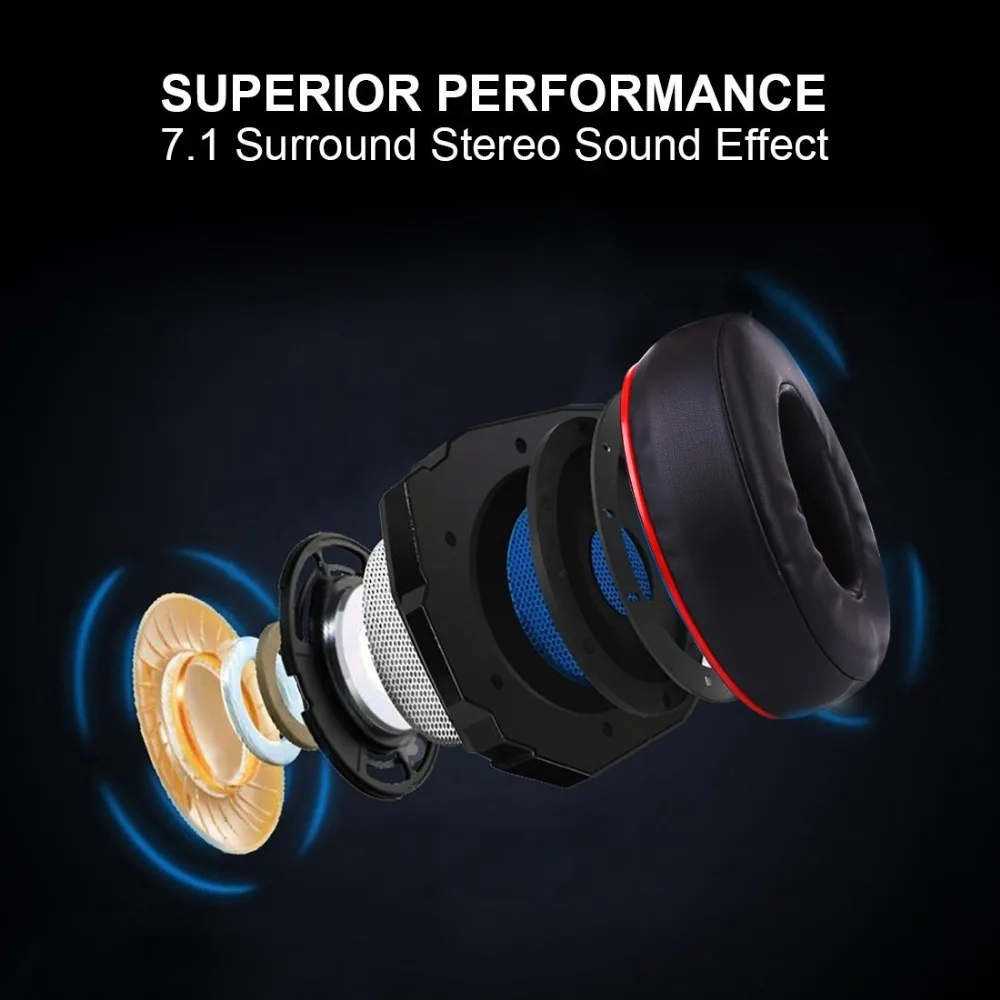 Лучшие PC Gaming Headset 3D стерео наушники с Splitter адаптер регулируемый микрофон светодио