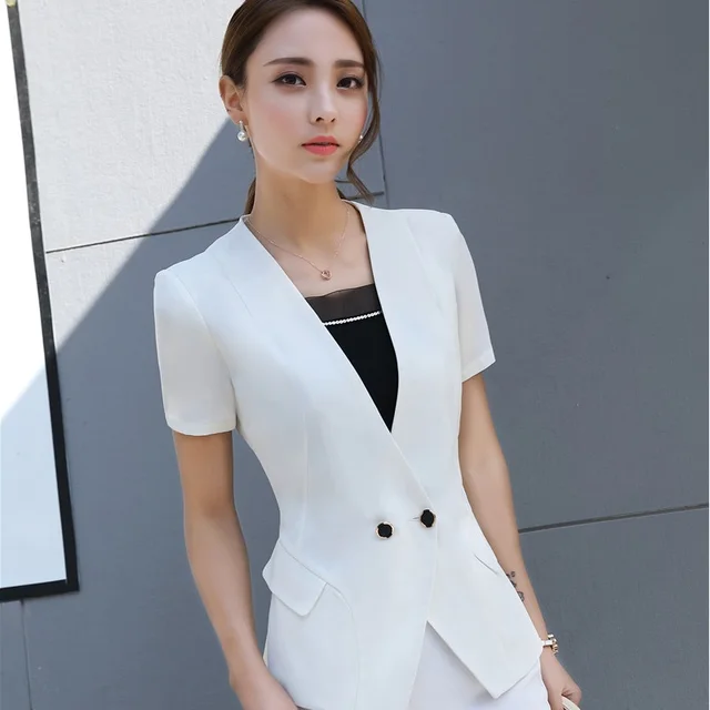 short sleeve blazer for ladies