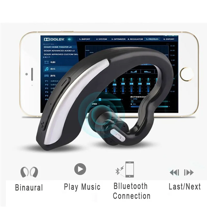 YOU FIRST Wireless Headphones Bluetooth Headset With Mic Ear Hook Earphone Wireless Stereo Headphone For Mobile Phone iPhone