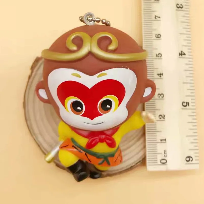 Кожа веревку колокола pom Король обезьян помпоном мультфильм брелок с рисунком