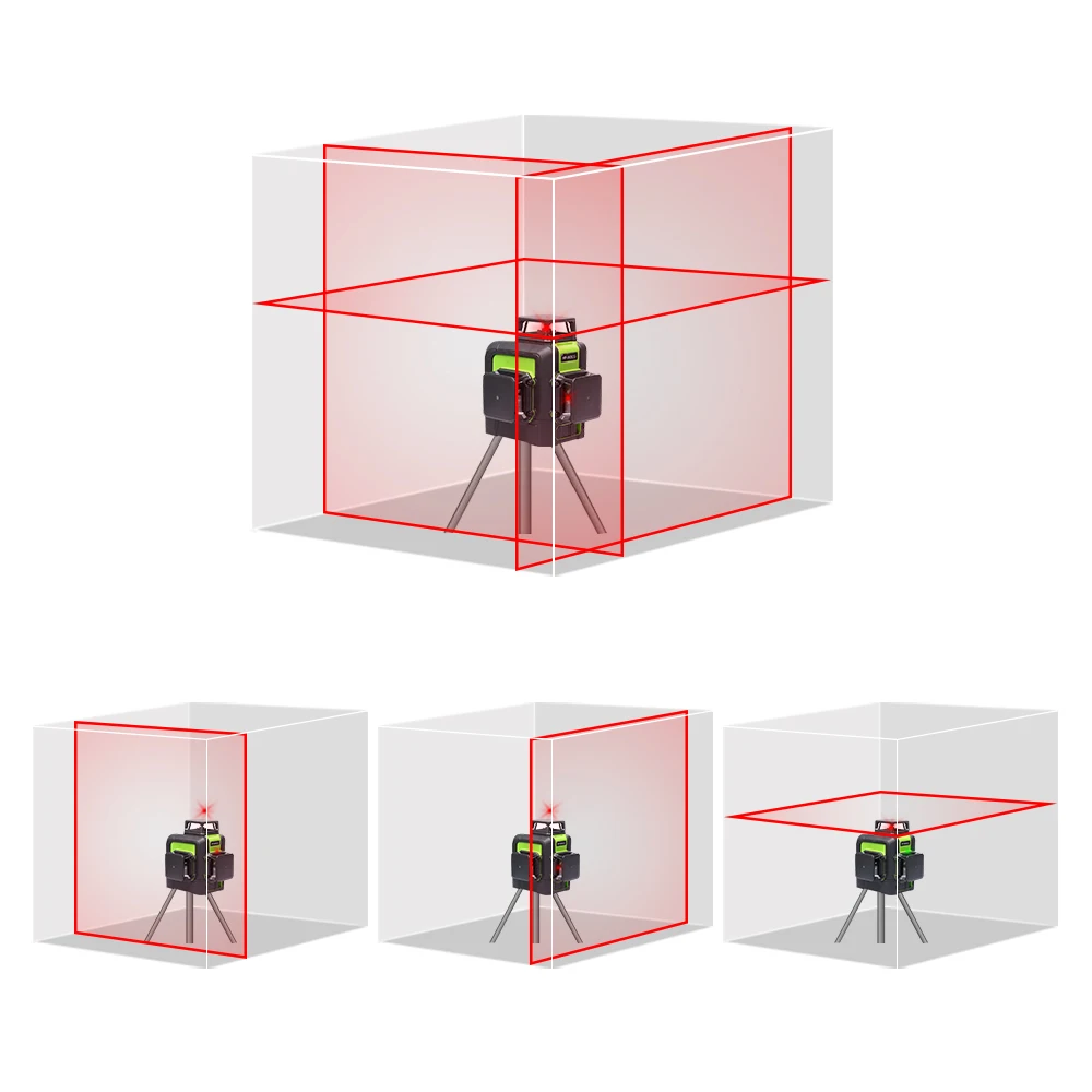 Günstige Huepar 12 Linien 3D Cross Line Laser Level Selbst Nivellierung 360 grad Vertikale und Horizontale Kreuz Super Leistungsstarke Rot laser Strahl Linie