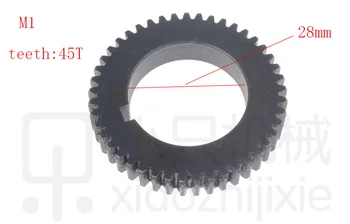 

free shipping S/N CJ0618-016 T45 mini lathe gears , Metal Cutting Machine gears ,Mainshaft lathe gears M1 28mm Hole Diameter