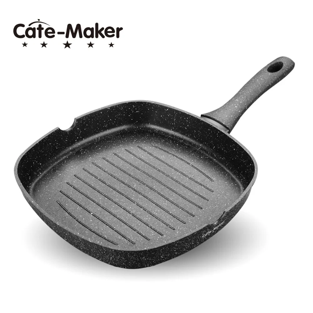 

11 inch Nonstick Square Grill Pan 5-layer Induction Medical Stone Frying Pan