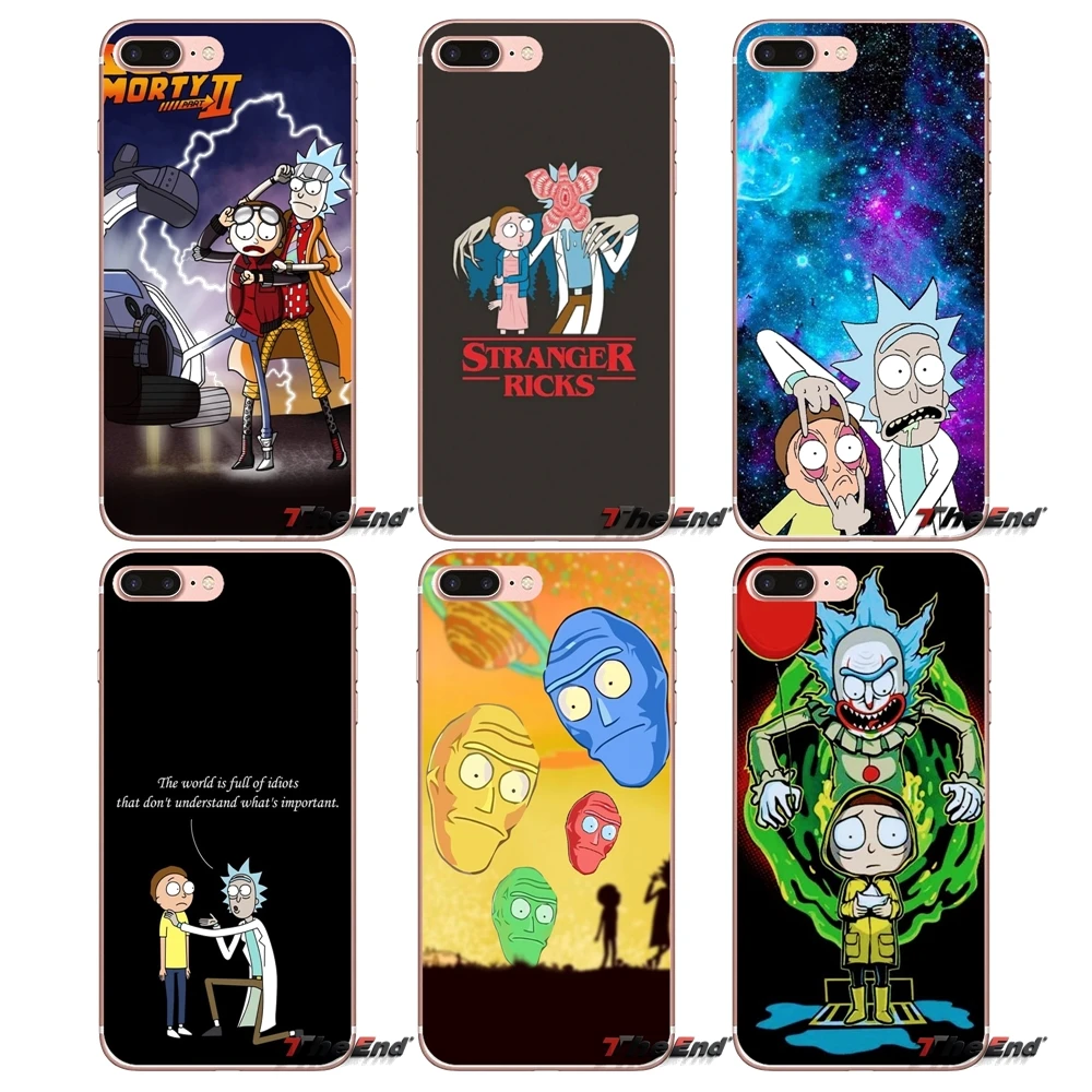 Забавный Рик и Морти для iPhone X 4 4S 5 5S 5C SE 6 6S 7 8 Plus Samsung Galaxy J1 J3 J5 J7 A3 A5 2016 2017
