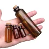 2ml 5ml 10ml 50ml Amber Glass Vials with Cork Empty Small Brown Tiny Glass Jars Mini Glass Bottles Vials Jars Containers 100pcs 6