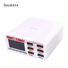 INGMAYA многопортовое зарядное устройство 6 USB 5V8A Быстрая зарядка 3,0 ЖК-дисплей для iPhone iPad samsung huawei Nexus Meizu источник питания