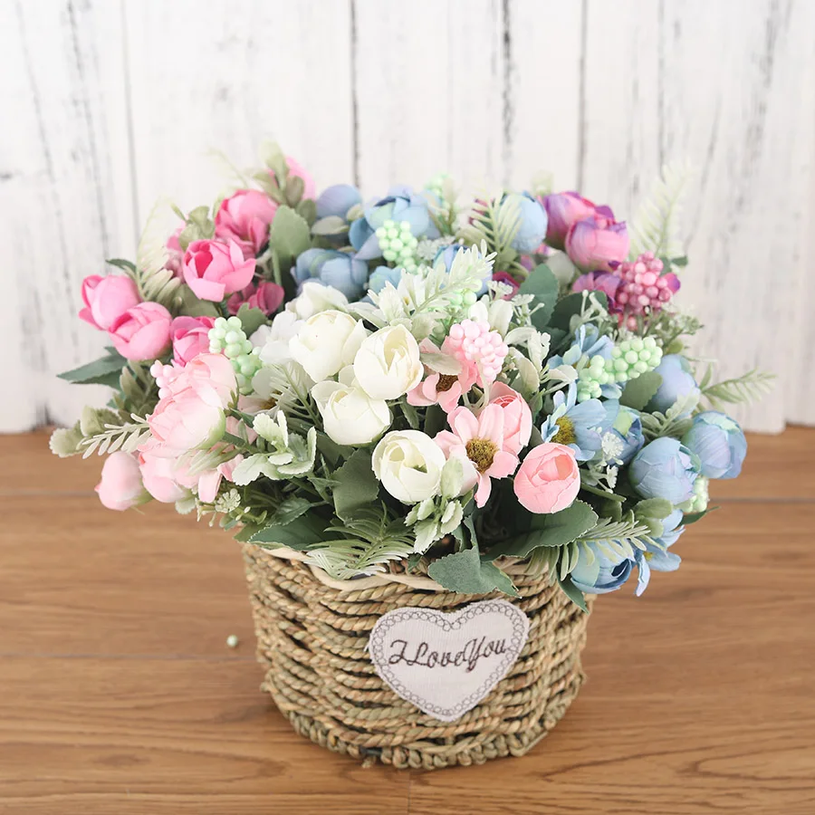 10 Heads Artificial Rose Small Flowers Bouquet Silk Fake Flowers Bouquet Silk Fake