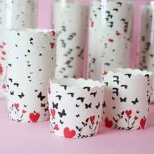 120 шт Бабочка в форме сердца для маффинов кексов Бумага чашки кексов форма для порционной выпечки Формы для выпечки Форма для кексов торт лоток для декорирования инструмент