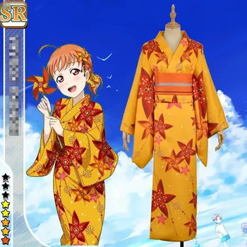 

[Customize] 2018 Aqours Love Live Sunshine! Takami Chika Bathrobe Kimono Cosplay Costume For Women Hallowmas Free Shipping New.