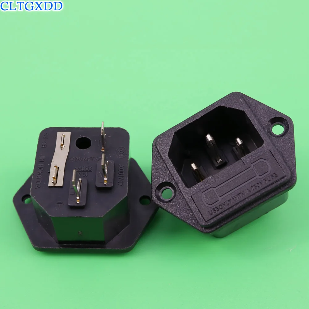 cltgxdd 28Pcs 3 Pins IEC320 C14 Inlet Power Socket AC 250V 10A w Fuse