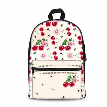 

Customized Cherry Schoolbag Korean Style Book Bag for Teenager Girl Fresh Backpack School Bag Fruit Printing Mochila Wholesale