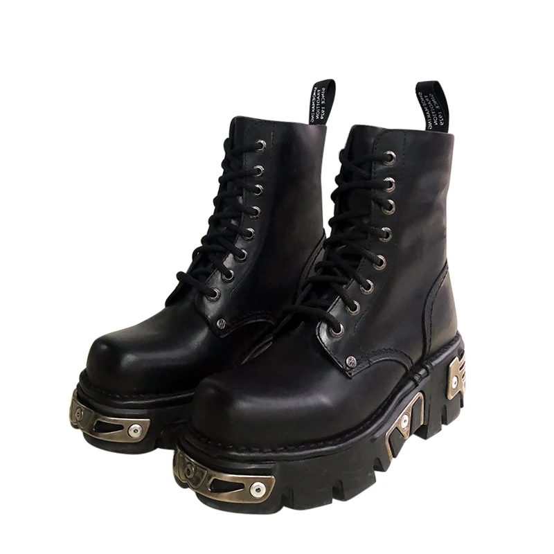

Women's winter shoes 2019 short tube British wind thick motorcycle boots with handsome military boots