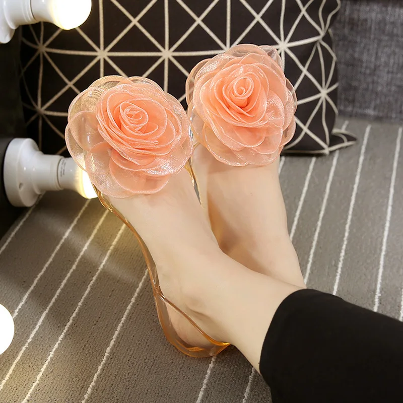 Verano Niños Niños Sandalias Moda Big Flower Girls Planas Pricness Zapatos Sandalias de Moda Diaria 