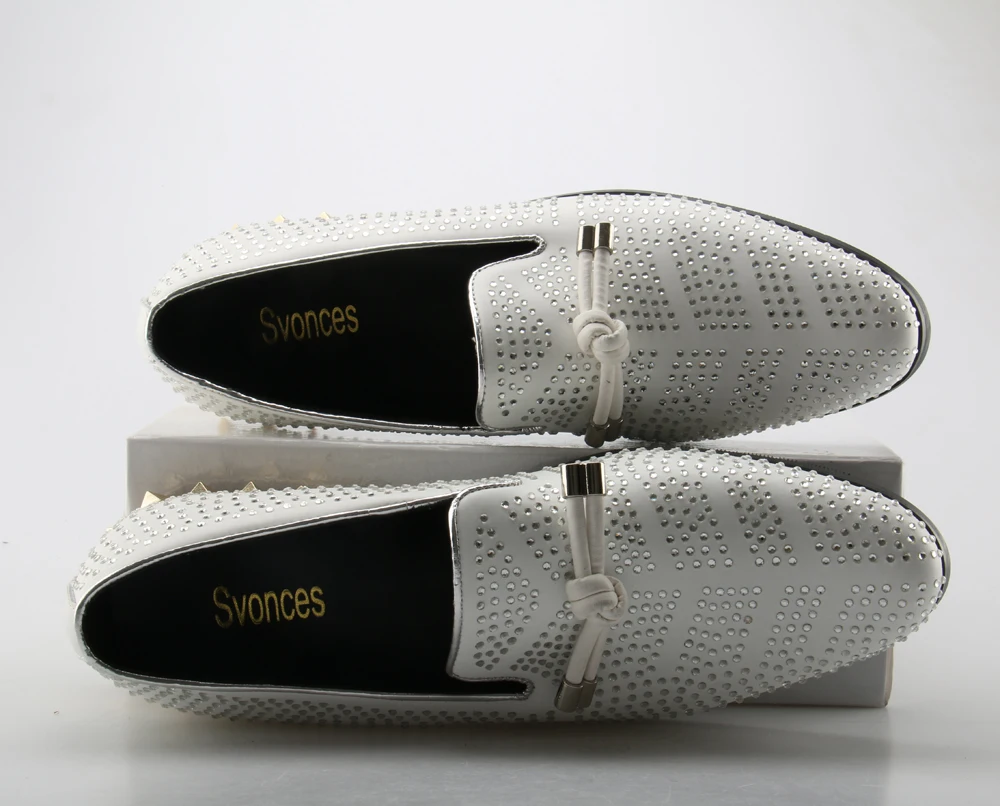 Branco Svonces Flats Masculino Grande Vestido Camurça Fumar De Picture Cristal Homens Tamanho Chinelo Nó Casamento Sapato Festa Sapatas Grife Picture 46 As as Mocassins HUzxHrq