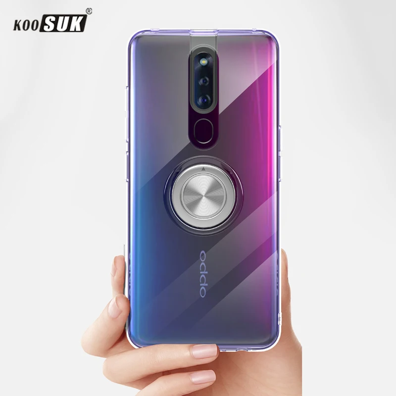 

Case For OPPO F11 Pro Case Cover Luxury Transparent Soft Silicone TPU Protection Ring Magnetism Phone Shell sFor OPPO F11 Coque