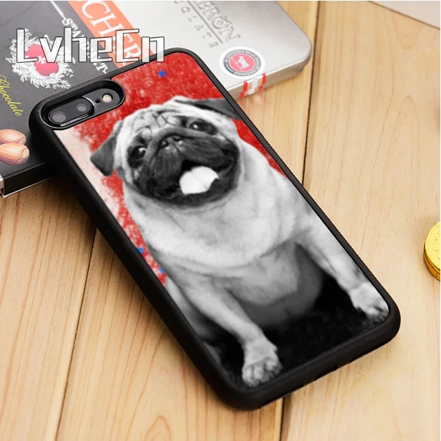 

LvheCn CUTE PUPPY PUG DOG MOPS 7 Phone Case Cover For iPhone 5 5s SE 6 6s 7 8 10 X Samsung Galaxy S6 S7 edge S8 S9 plus note 8