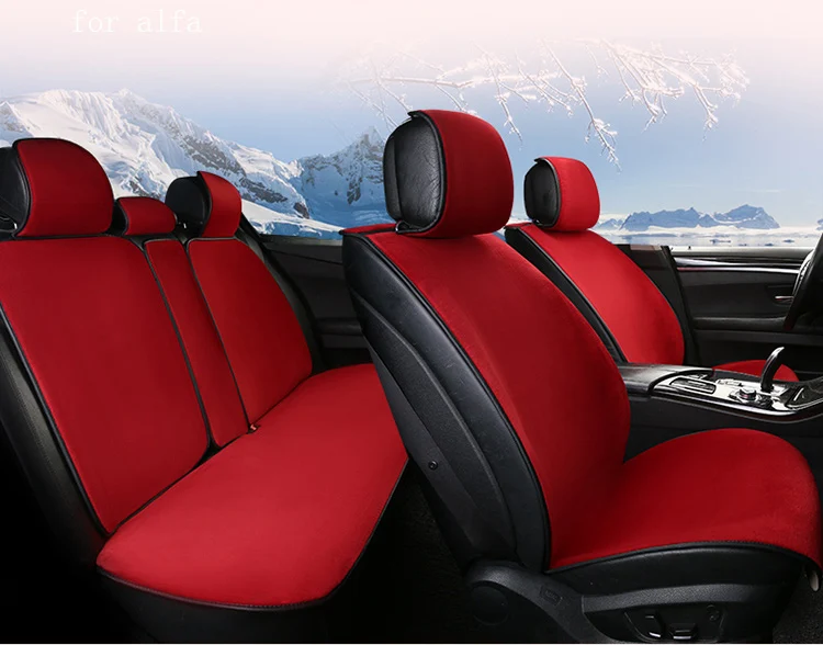 

OUZHI keep warm plush car seat cover for Alfa GT Giulia 156 front rear full fur autumn winter seat covers