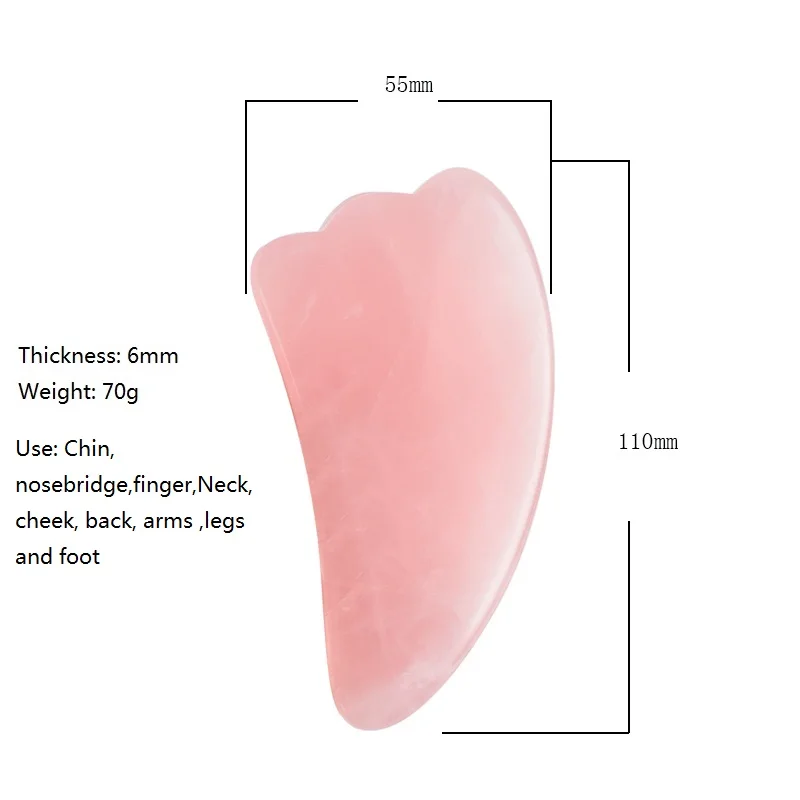 1 шт. натуральный розовый кварц Guasha доска скребок для кузова лица спины головы массажер спа иглоукалывание морщин Relif инструмент Мадера терапия