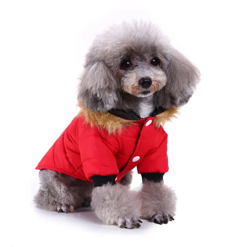 Thickening Winter Warm Coat Jacket Four Legged Jumpsuit Costume For Small Dogs Bichon Yorkshire Pet Clothing Warm Coats Jackets