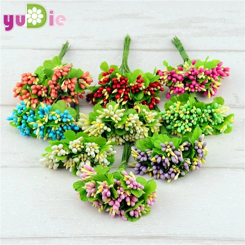 

100pcs mini pearl berry stamens artificial flowers wedding home decoration DIY wreath Scrapbooking Fake flowers para decoration