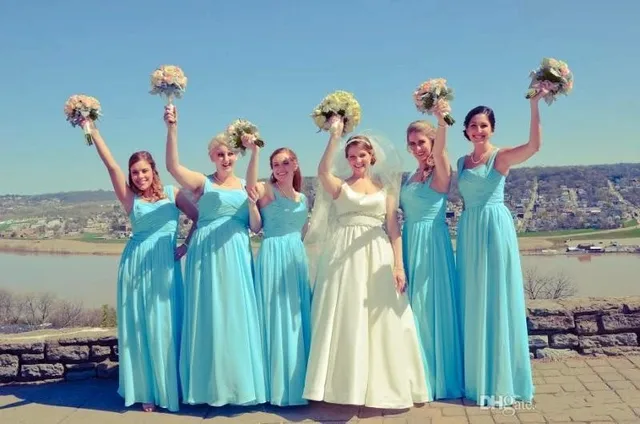 plus size sky blue bridesmaid dresses