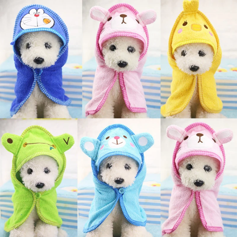 Cute Pet Dog Towel Soft Drying Bath Pet Towel For Dog Cat Hoodies Puppy