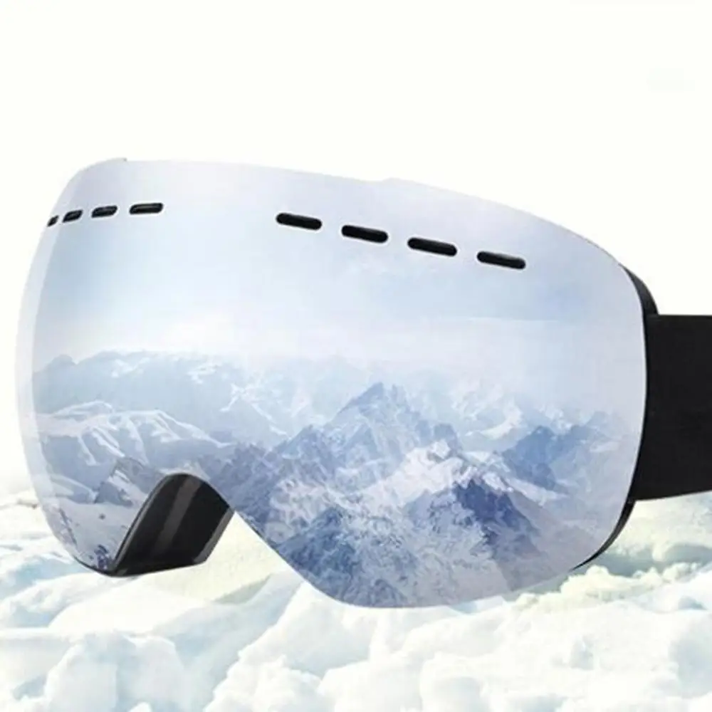 Лыжные очки противотуманные зеркальные линзы сноуборд снежные очки для мужчин и женщин Молодежные для катания на снегоходе - Цвет: HW1170602