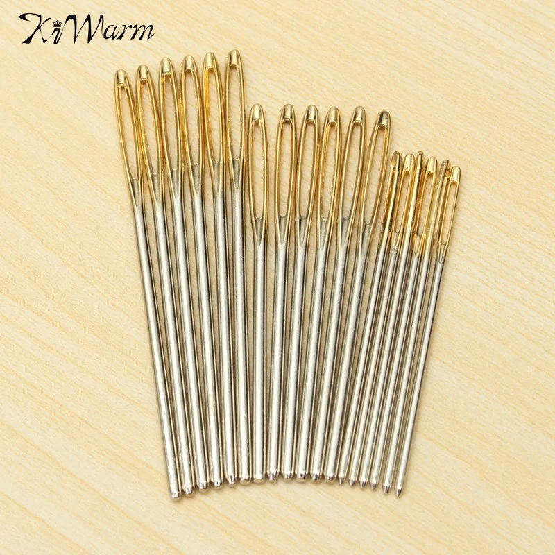18Pcs/set 3 Size Large Sewing Needles Gold Eye Needle Embroidery Tapestry Hand Sewing Tools Home