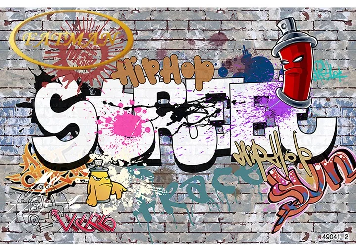 Пользовательские 3D фото обои граффити обои Кирпичная Стена Стиль Обои фреска уличное искусство йога Танцевальная комната Фреска papel де parede