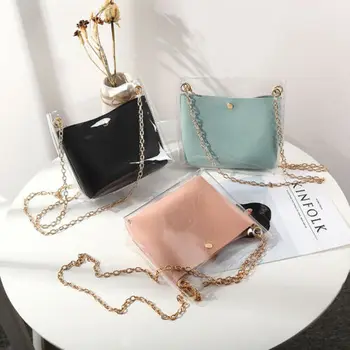 

2019 Women Clear Transparent Crossbody Bag Girl Jelly Candy Shoulder Bag Handbag Ladies Summer Bags For Women 2019 Beach Bags