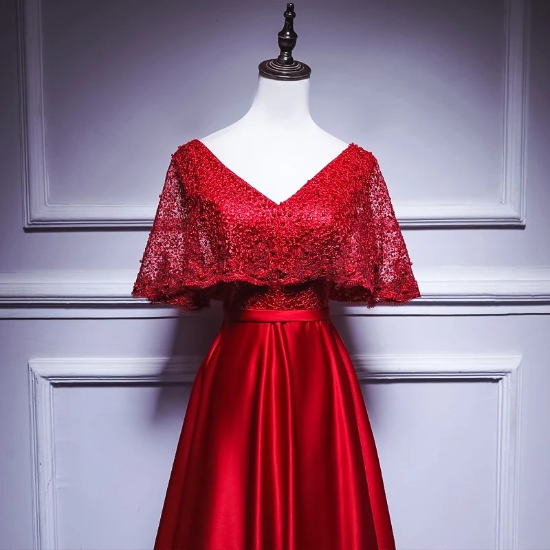 Женское красное коктейльное платье с коротким рукавом и v-образным вырезом на молнии, сатиновое короткое вечернее платье, коктейльное платье для женщин