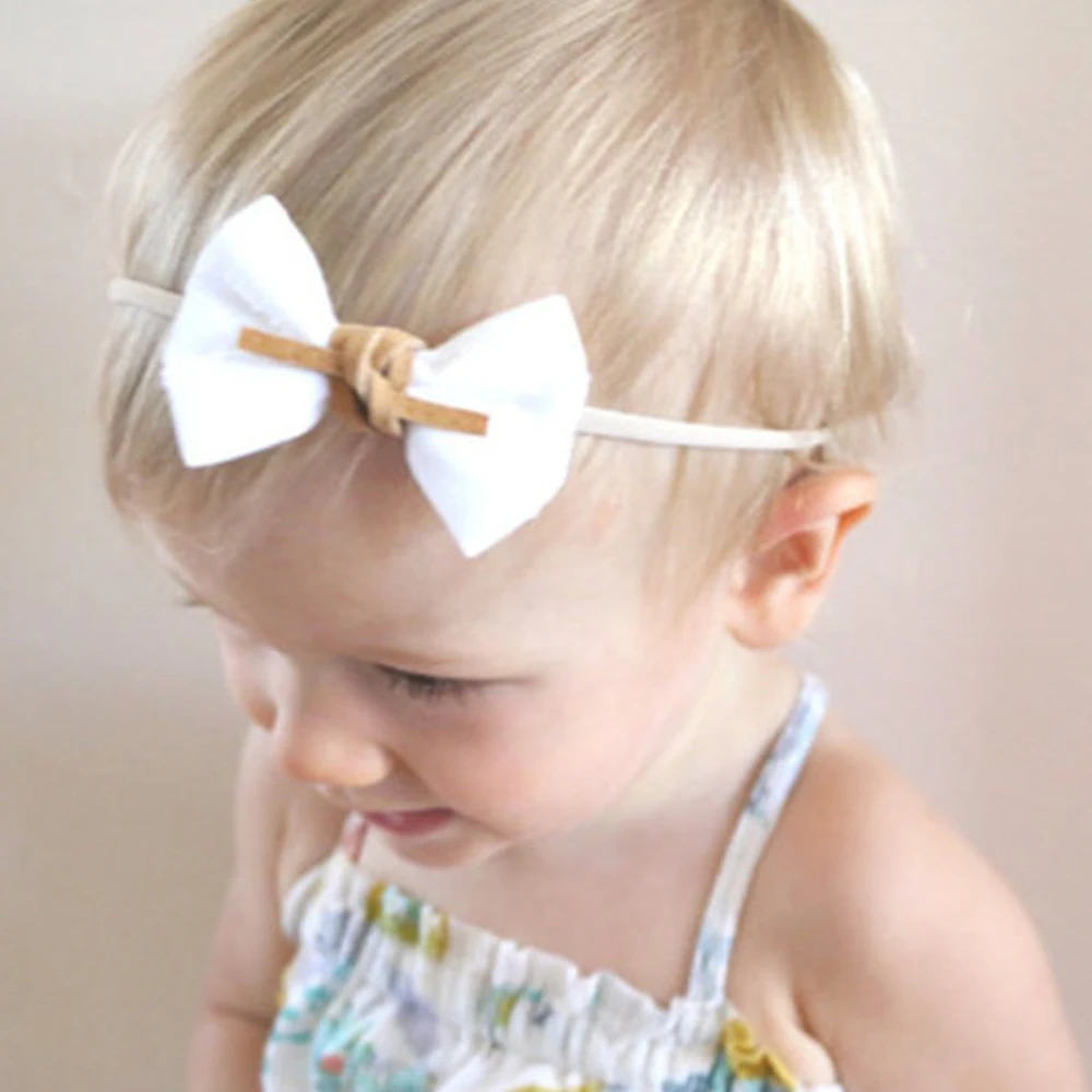 3pcs/set Baby Bow Headband Girls Nylon Elastci Flowers Headbands