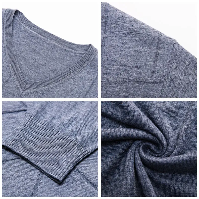 Бренд COODRONY, свитер для мужчин, уличная одежда, Повседневный пуловер с v-образным вырезом, для мужчин, приталенная Вязанная одежда, для мужчин, для осени и зимы, шерстяные свитера 91057