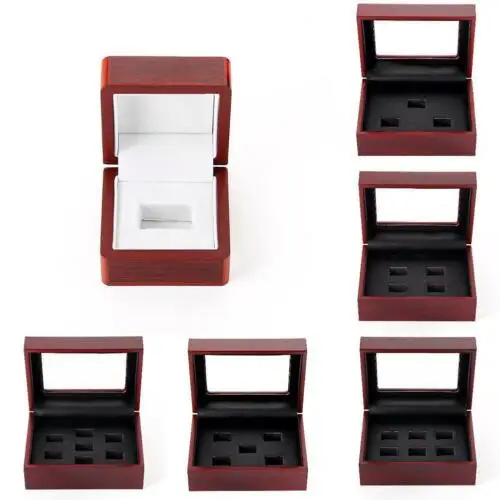 

Organization New Storage Boxes Wooden Display Box for World Series Cup Championship Ring 1/3/4/5/holes 29