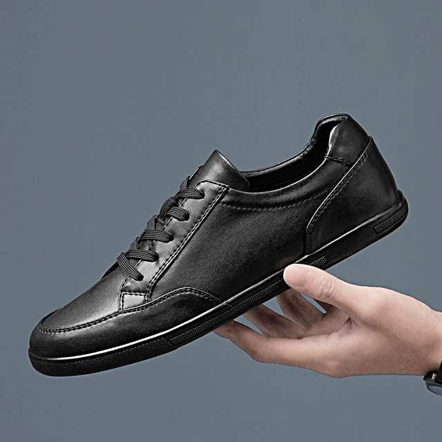 US $30.02 New 2019 Fashion Mens Sneakers Outdoor Male loafers Walking Brand Sneakers Men Casual Shoes Leather