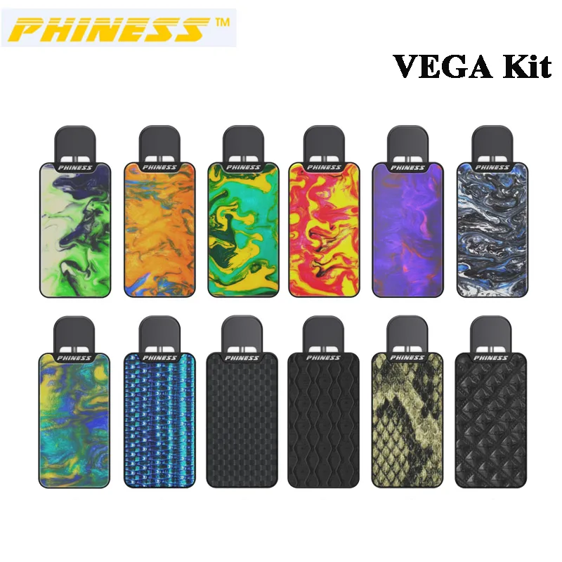 

Original Phiness Vega Pod System Kit with 250mAh Battery 5W-15W Electronic Cigarette Vape with 1ML Cartridige Vaporizer